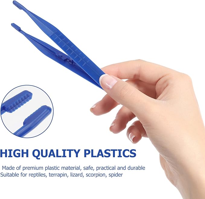 POPETPOP 6pcs Reptile Feeding Tweezers Plastic Tool for Lizard Spider Scorpion and Other Reptiles for Feeding