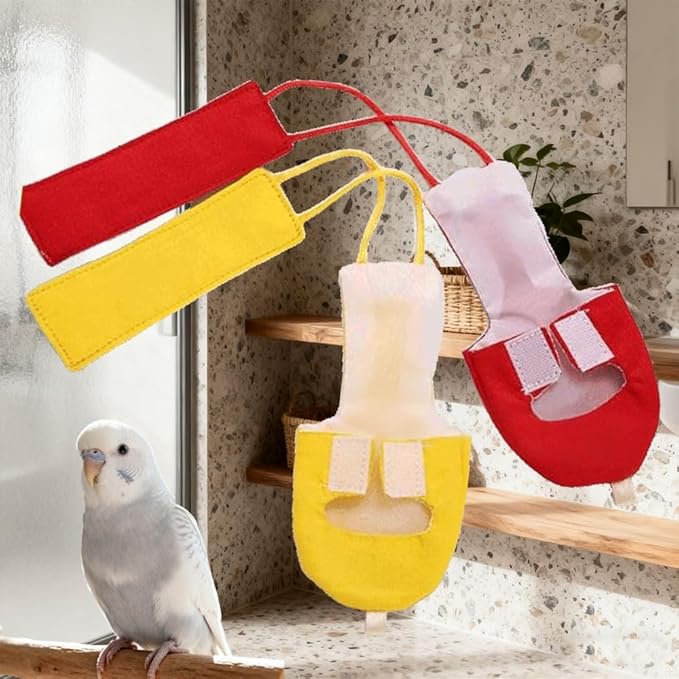 4pcs Bird Diaper Parrot Flight Suit Solid Color Parrot Nappy Reusable Pigeon Pants Cockatiel Clothes for Parakeet Mini Macaw Budgie Canary for Indoor Outdoor - XL