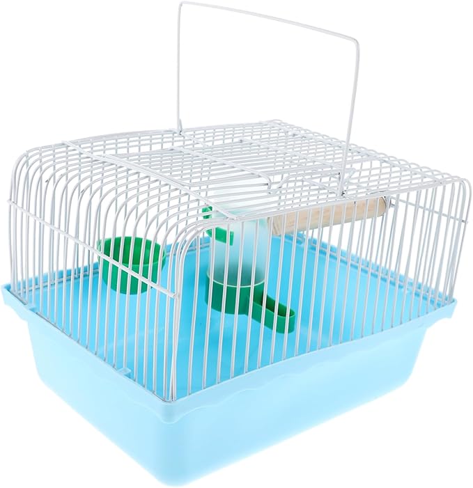 Parrot Travel Cage: Small Animal Cage with Wood Perch and Food Box Portable Bird Carrier with Water Dispenser for Parakeets and Lovebirds