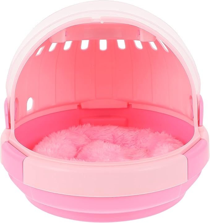 Bird Travel Carrier Cage Parrot Carrier Portable Cage Pink Bird Nest Safe and Warm Nest