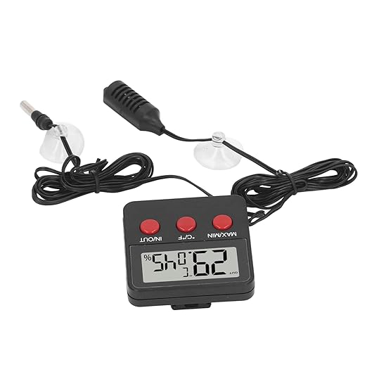 Omabeta Mini Digital Temperature and Humidity Meter with 2 Probes for Incubator,Portable Hygrometer Temperature Monitor for Reptile Tank,Compact Size