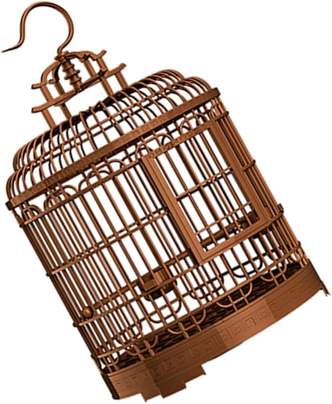Vintage Birdcage Villa Large Decorative Plastic Cage for Parakeets Budgies Cockatiels Travel Indoor Use