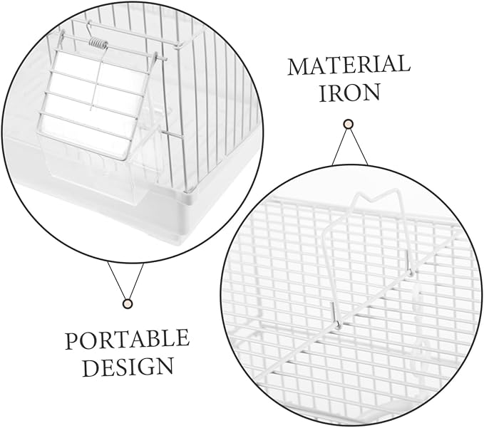 Totority Portable Metal Bird Carrier Cage for Pearl Jade Finch Painted Eyebrow Birds Spacious Secure Travel Cage with Airflow Iron and Construction