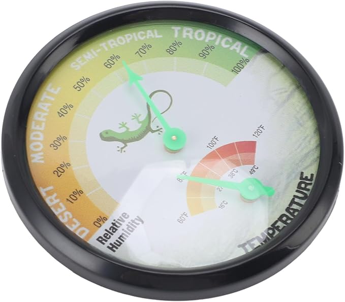 Thermometer Hygrometer Dial Hygrometer Mechanical High Precise Pointer Type Mechanical Temperature and Humidity for Reptile Pet