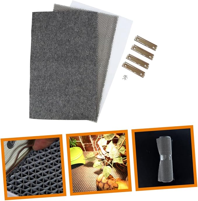 Abaodam 1set Reptile Cage Mat for Bearded Dragon Tortoise Lizard Non-Adhesive Terrarium Carpet Easy to Clean Substrate for Snakes for Comfortable Habitat Gray