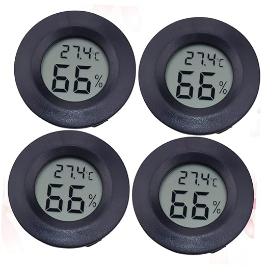 Garneck 8pcs Reptile Pet Humidity Compact Digital Thermometer Temperature Humidity Gauge for Pet Boxes