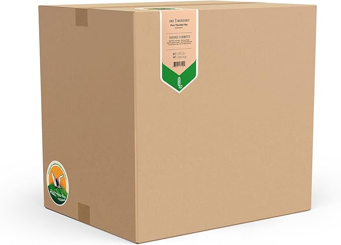 Rabbit Hole Hay - Ultra Premium Soft Timothy Hay for Small Pets - 40 lb Box - Fresh & Nutritious