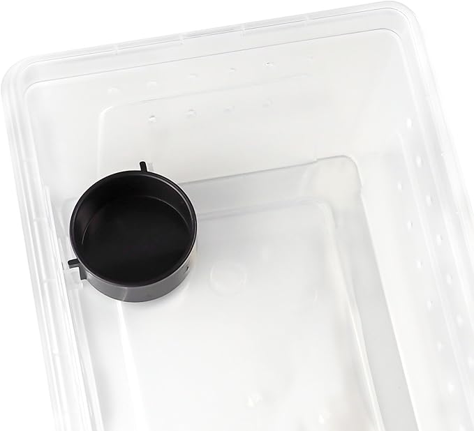 OMEM Portable Reptile Terrarium Habitat for Mini Pet Houses Breathable Holes Stackable Container (2PCS-M)