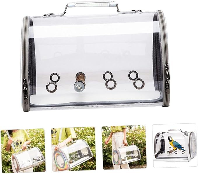 Balacoo Parrot Travel Bag Birds Carrying Pouch Portable Pet Shoulder Bag Outdoor Birds Cage Secure Fit Made of Pu Pc Material