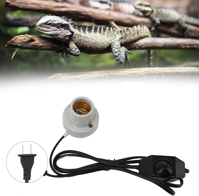 Reptile, E27 Socket, HighTemperature Proof, Easy Setup for Use with Lizards, Tortoises and M (US Plug 120V)