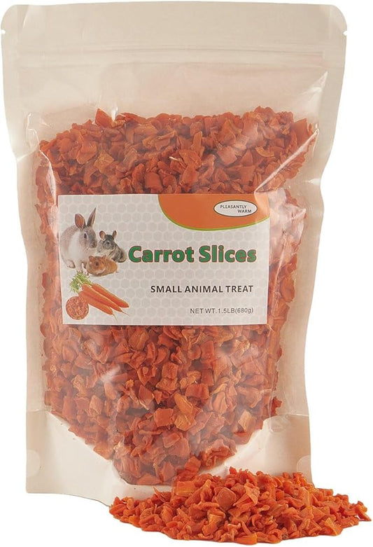 All-Natural Dried Carrot Treats for Small Pets, Healthy Snack for Rabbits, Chinchillas, Guinea Pigs, Hamsters and Herbivores(1.5lb, Pack of 1)
