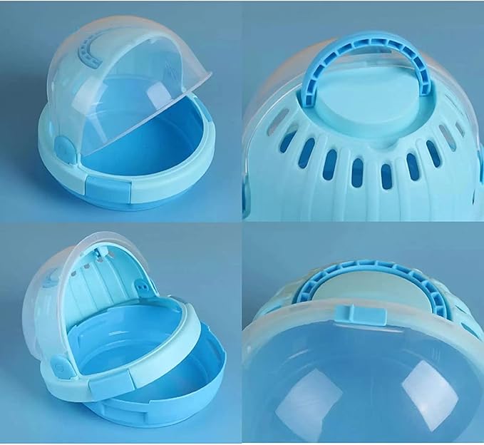 Flight Cage Bird Travel Carrier Transparent Lightweight Parrots Carrying case for Cockatiels Small Animals Travel Bag for Hamster Squirrel Lovebirds Bird Cage (Color : Blue)