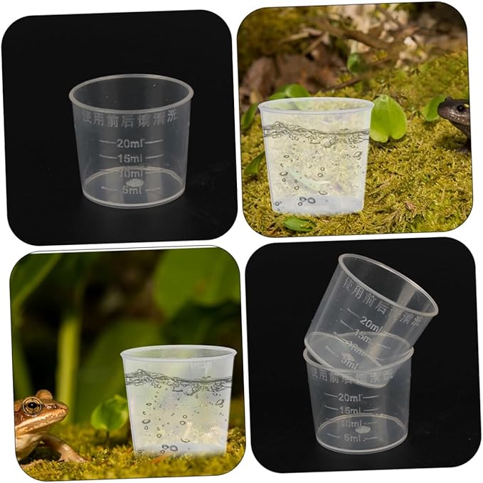 30pcs Reptile Feeding Measuring Cups Set for Gecko and Snake Easy to Measure Food Water