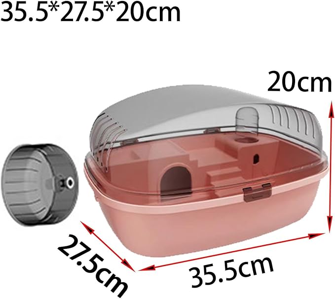Deluxe Hamster Home with Clear Top and Easy Access, Pink