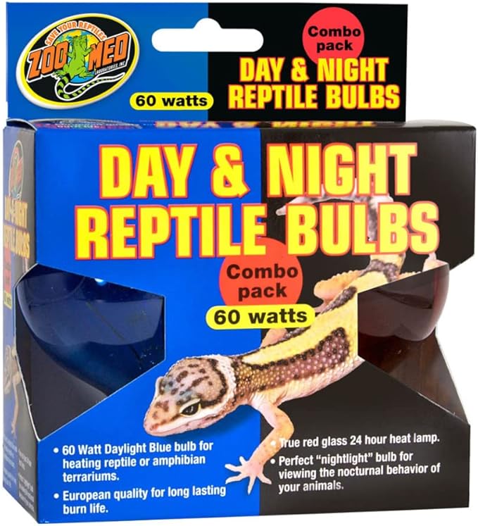 Zoo Med Day & Night Reptile Bulbs Combo Pack 60 Watts - Combo Pack - Pack of 2