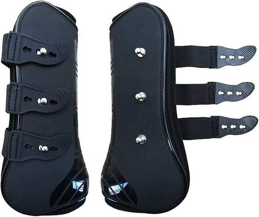 Open Front Jumping Tendon Horses Boots, Secure Leg Protection, Lightweight and Tough Dressage Horse Riding Equestrian Equipment