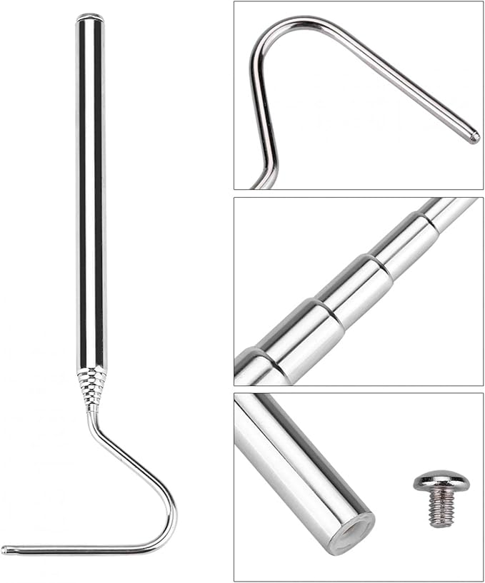 Collapsible Snake Hook Stainless Steel Extensible Snake Catcher Capture Hook for Catching Handling Grabber Separate Small Pet Snake