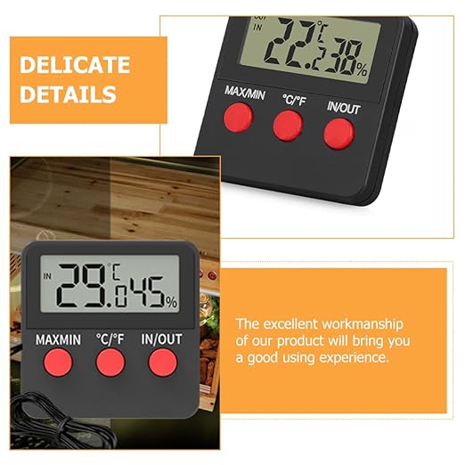 Balacoo 2sets Digital Hygrometer for Reptile Tanks Accurate Temperature and Humidity Monitor with Display for Egg Incubators and Turtle Boxes Batteries Not Included