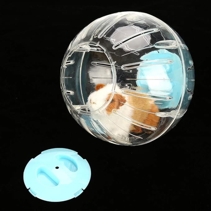 Hamster Exercise Ball,18.5CM 7.3 Inches Plastic Transparent Small Pet Jogging Ball Rolling Wheel Toy Running Activity Relieves Boredom for Hamster Gerbil (Blue)