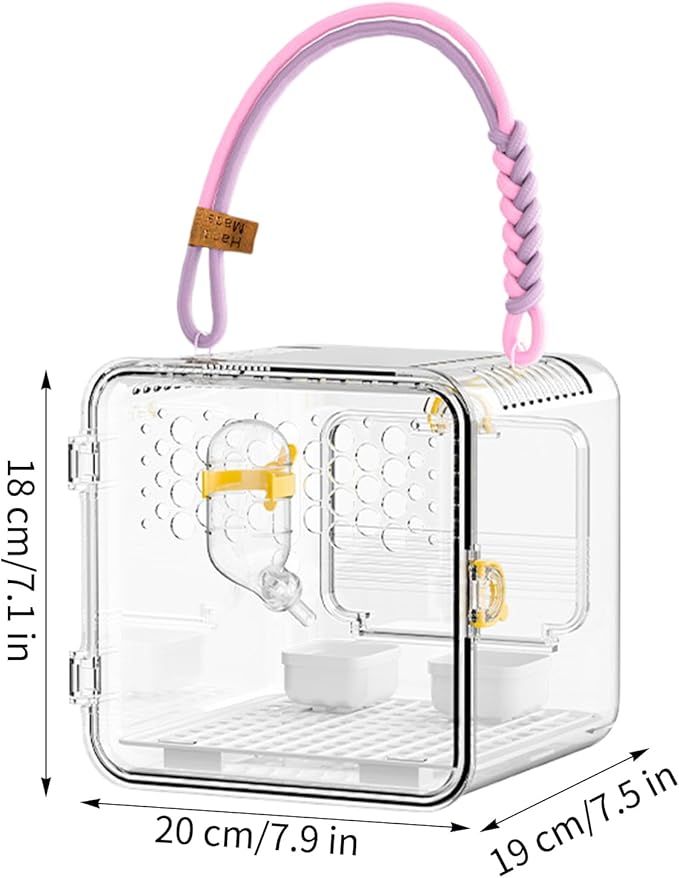 Bird Carrier, Portable Parrot Travel Cage, 16.12 Inches Breathable Pet Box with Mesh Window Feature, Lightweight Carrier, Travel Cage with Ergonomic Handle Bird Carriers for Parakeets Conures