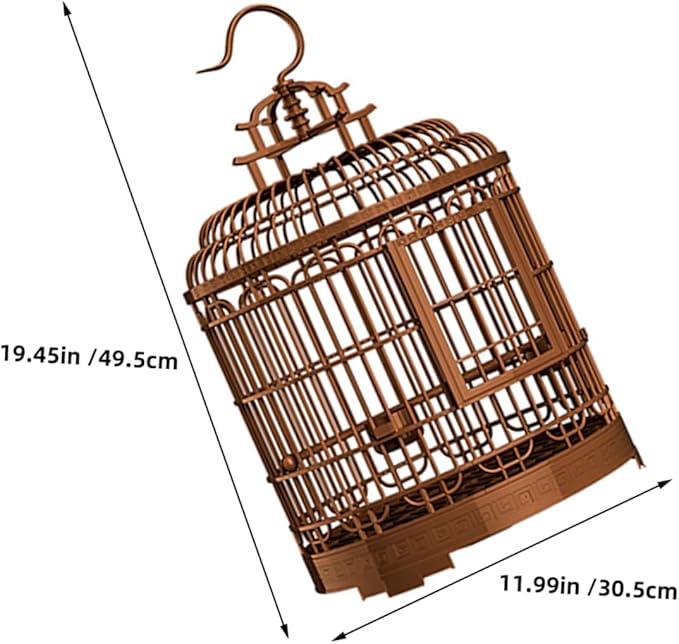 Large Retro Plastic Bird Cage Villa for Home and Outdoor Use Portable Travel Carrier for Parakeets Cockatiels and Lovebirds Spacious Design Easy Access and Detachable Base