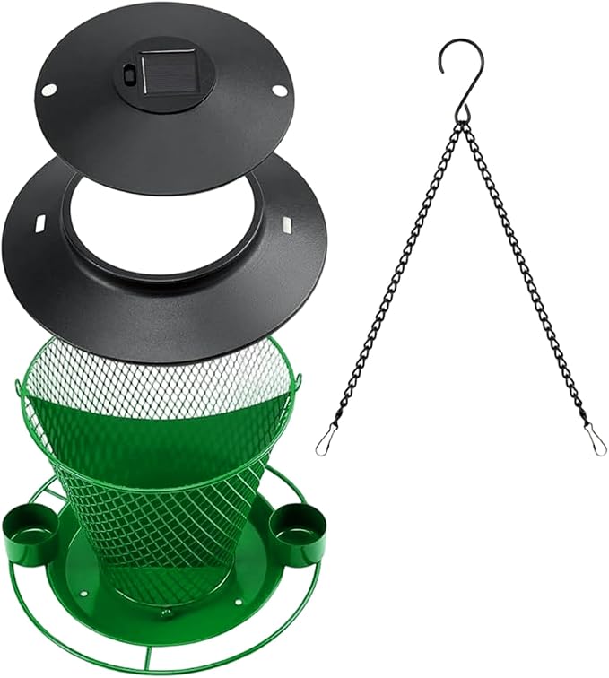 Garden Bird Feeder Weather Rain Protections Feeding Station with Water Bowl Hanging for Outdoor Wild