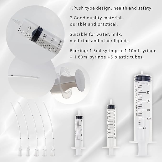 Bird Feeding Syringe With Soft Tubes - Dental Irrigation and Pet Feeding Tool