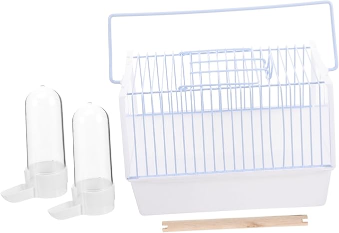 Portable Small Bird Carrier Cage with Comfortable Handle Lightweight Metal Travel Cage for Parrots Parakeets and Small Pet Birds Breathable Design for Hiking Camping and Travel