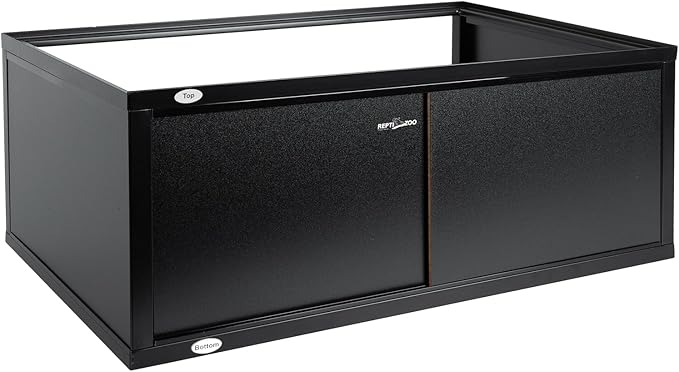 REPTI ZOO Space Saving Terrarium Stacker for 30" L X 12" W Reptile & Amphibian Enclosure, Sturdy Tank Stackers with, Metal Frame, Wood Panels, Sliding Door, Easy Assembly, Max 88 lbs Load Capacity
