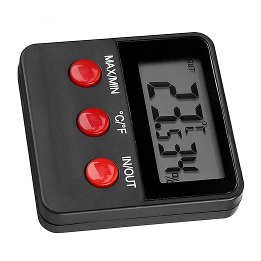 DAN&DRE Hygrometer Temperature Digital LCD Thermometer Hygrometer Temperature Humidity Monitoring Meter for Egg Incubator Pet Keeping