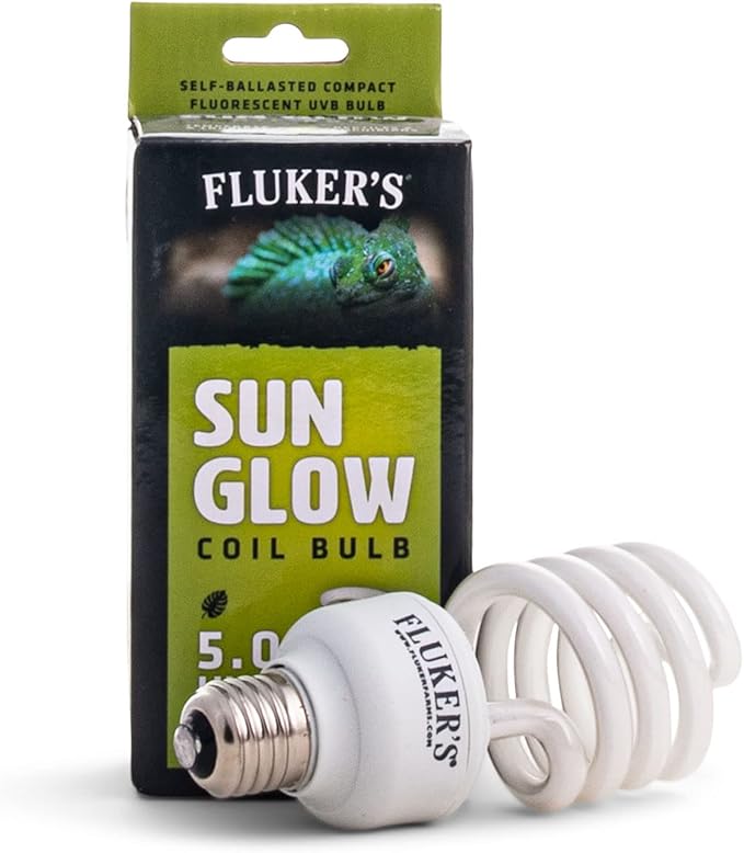 Fluker’s Sun Glow 5.0 UVB Fluorescent Coil Bulb for Tropical Reptiles, Reptile Heat Light Stimulates Natural Synthesis of Vitamin D in Captive Reptiles, 26 Watt