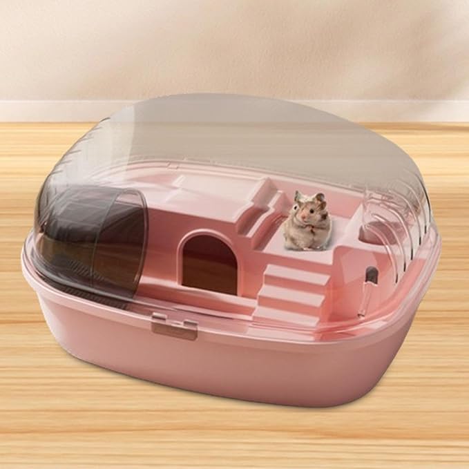 Deluxe Hamster Home with Clear Top and Easy Access, Pink