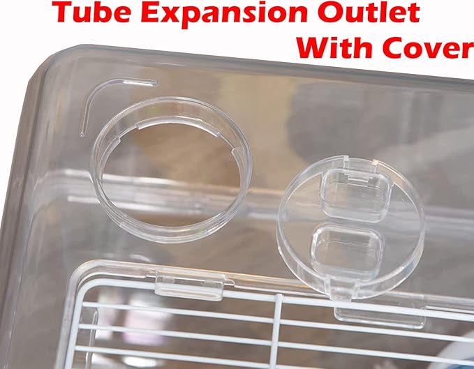 2-Tiers Acrylic Clear Hamster Mouse Deluxe Palace House Habitat with Large Running Wheel Water Bottle Tower Food Bowl Hide House Deep Base Ground Expansion Outlet