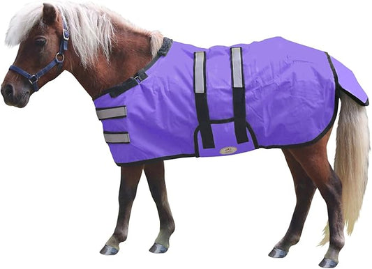 Derby Originals Mini Horse & Foal Winter Turnout Blanket – Reflective, No-Hardware Design, 600D Waterproof Outer, 150g Insulation, 170T Lining, Adjustable Fit, 1-Year Warranty