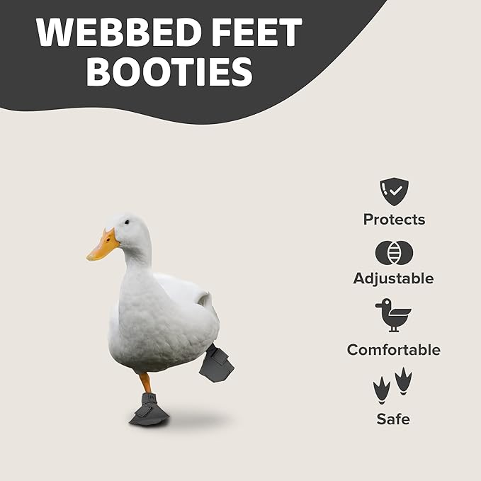 Duck Shoes for Injured Feet – Protective Neoprene Footwear for Ducks, Protective Shoes for Birds with Injured feet, Bumblefoot Relief - Small, 2.5’’ Max. Inside Width - Gray