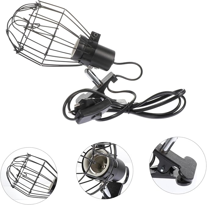 BESPORTBLE 1Pc Scald Art Lamp Shade for Reptiles Durable Mesh Heating Light Cover Compatible with Ceramic Bulbs Easy to Install US Plug