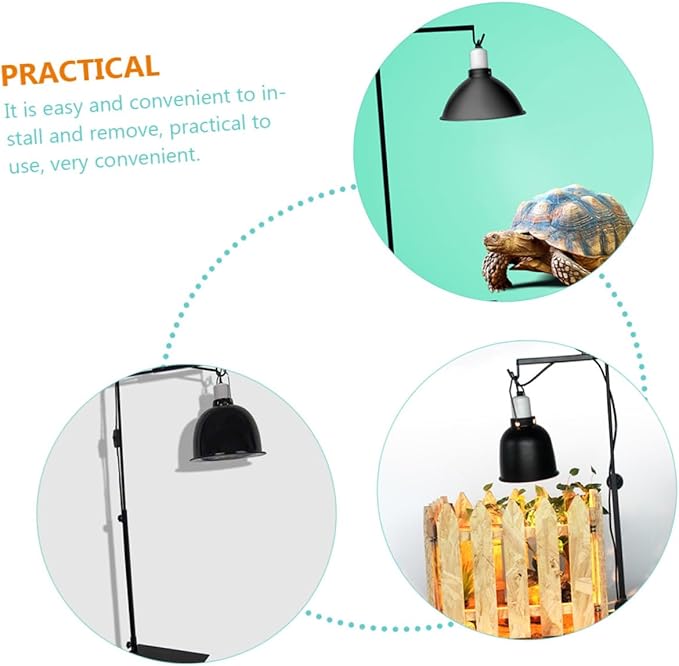 Reptile Heat Lamp Stand Adjustable Metal Rack for Pet Lighting Practical Design for Various Heating Needs Safe for Reptiles for Turtle and Lizard Habitats