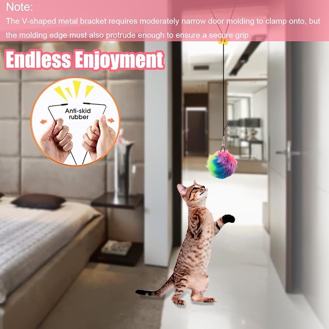 Interactive Cat Toys, Independent Play Hanging Door Cat Toys for Indoor Cats Kitten Exercise Toy for Bored Cats - Image 5