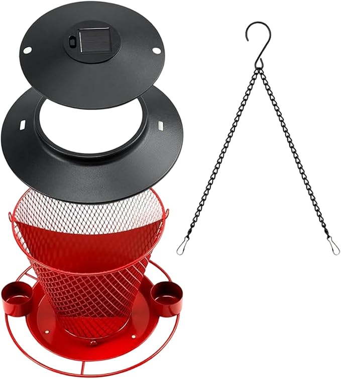 Garden Bird Feeder Weather Rain Protections Feeding Station with Water Bowl Hanging for Outdoor Wild