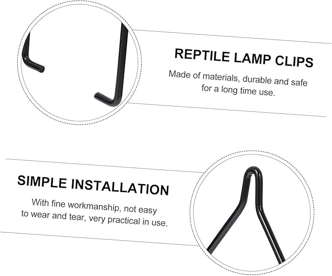 Happyyami 10pcs Reptile Tank Accessories Iron Lampshade Clips Climbing Pet Light Clips Fixing Tools for Geckos
