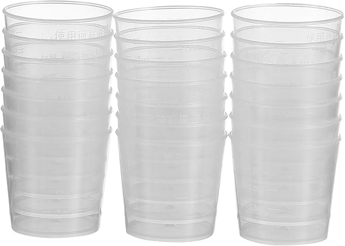 20pcs 20ml Reptile Feeding Cups Set with Measuring Function for Lizard and Gecko Water Food Bowls Terrarium Supplies