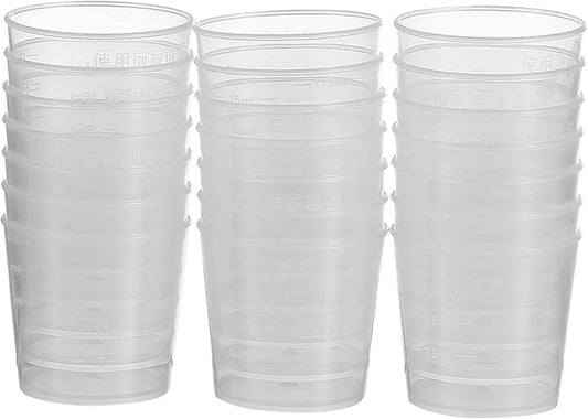 Uonlytech 20ml Reptile Gecko Food Measuring Cups and Water Feeding Bowls, 20pcs Plastic Set for Lizard Terrarium Supplies
