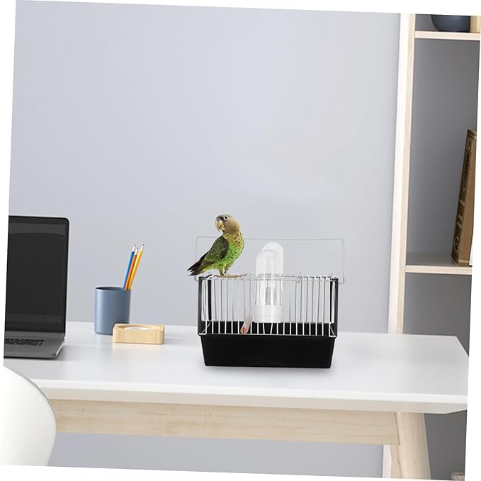 Happyyami 1pc Handheld Parrot Cage Portable Birds Transport Carrier Handle for Travel Outdoor Use and Vet Visits for Small Birds Like Lovebirds and Cockatiels