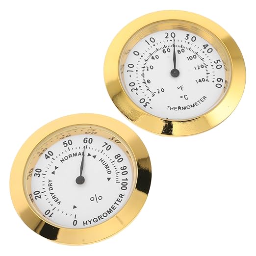 Abaodam 2Pcs Mini and Humidity Portable Hygrometer for Indoor Use Accurate Measurement for Guitar Cases Reptile Terrariums Kitchens Greenhouses and Pet Stores