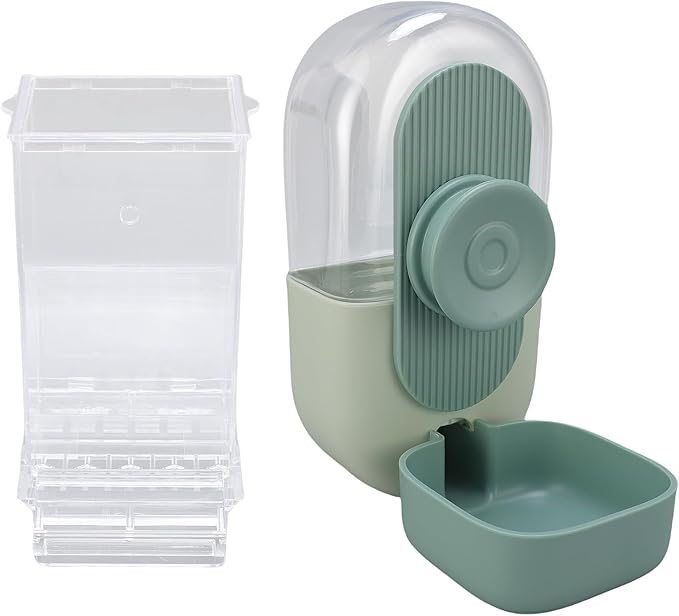 Bird Feeder and Water Dispenser Set, Automatic Cage Food Container for Medium and Large Birds, Transparent Plastic - Gravity Driven Convenience, No Mess Design, Easy Installation