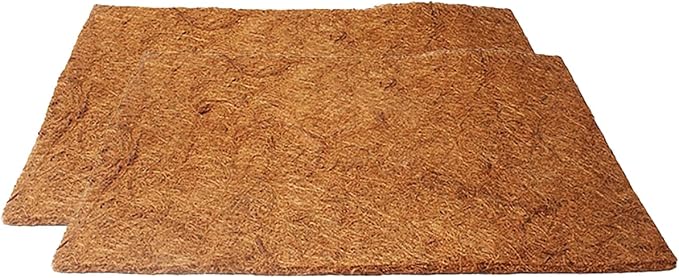 2pcs Natural Coconut Fiber Reptile Bedding Mat Soft Cushion Wear-Resistant Liner for Tortoise Lizard Snake Breathable Terrarium Substrate Easy to Cut Maintain