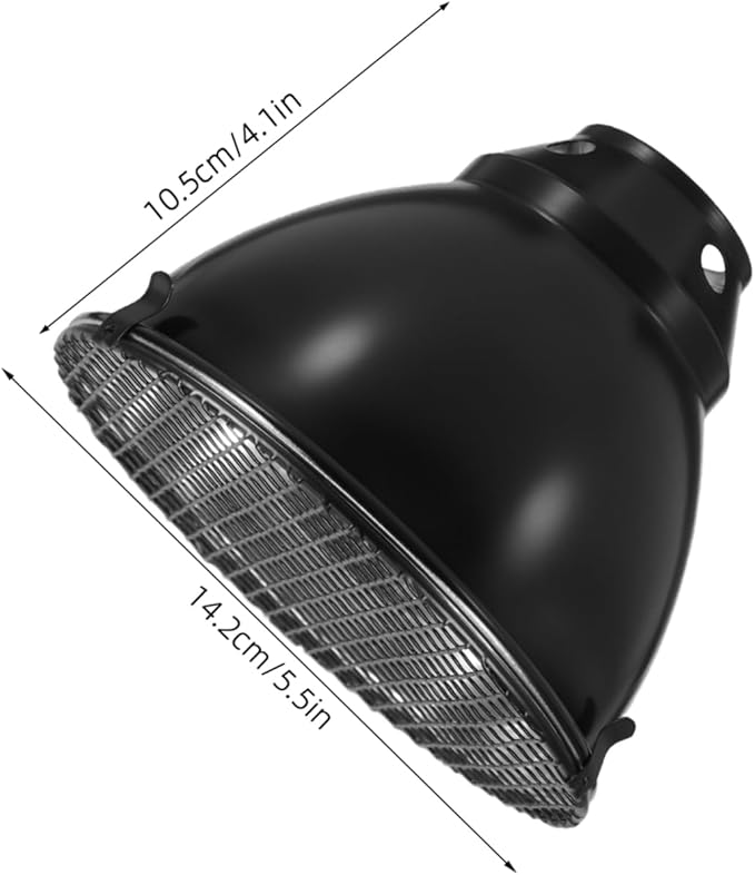 Ciieeo 1set Aluminum Dome Heat Lamp Shade for Reptiles Safety Cover Scald for Lizard Snake and Turtle Habitats Reflector