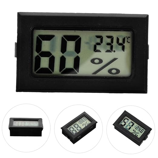 STOBAZA Bearded Dragon Cage Accessory Digital Thermometer Hygrometer LCD Display