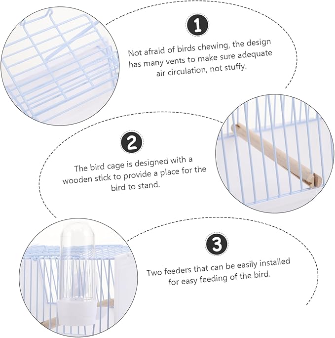 1set Portable Bird Carrier Cage Handle Lightweight Pet Travel Cage for Birds for Parrots and Parakeets Outdoor Activities and Trips Easy to Carry