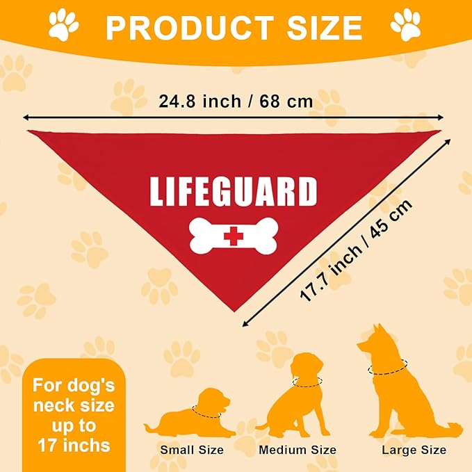 Family Kitchen Funny Cute Lifeguard Pet Dog Cat Bandana Scarf for Puppy Dog Beach Pool Accessories Bandana